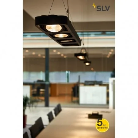 Lampy-sufitowe - wisząca lampa z poczwórnym źródłem światła czarna lynah led 3000k slv 