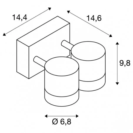 Kinkiety-zewnetrzne - zewnętrzna oprawa ścienno-sufitowa new myra wall spot, antracyt, 2x gu10, max. 2x 50w, ip55 slv 
