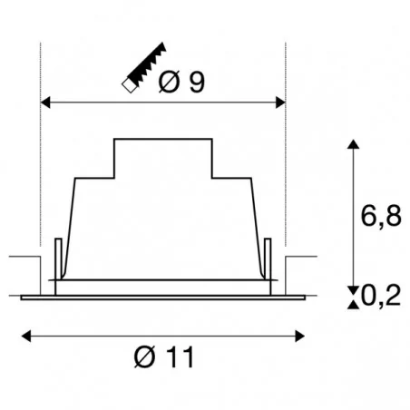 Oprawy-sufitowe - okrągłe oczko sufitowe rilo 11 3000k 4000k biała chrom slv 
