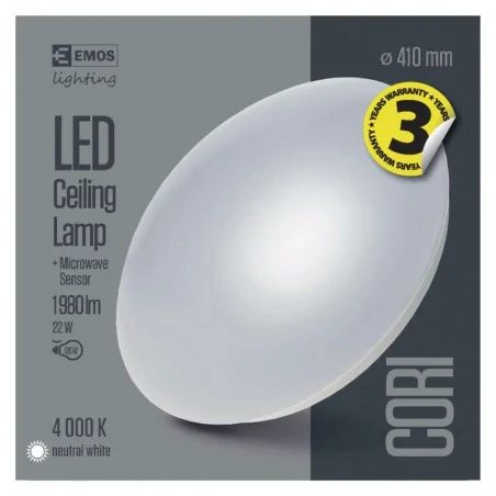 Plafony - oprawa led okrągła cori 22w mw czujnik ruchu ip44 neutral.b. emos - 1539034130 