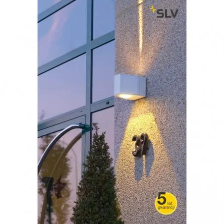 Kinkiety-ogrodowe - dekoracyjny kinkiet elewacyjny out beam qt-de12 srebrnoszary max 80w ip44 slv 