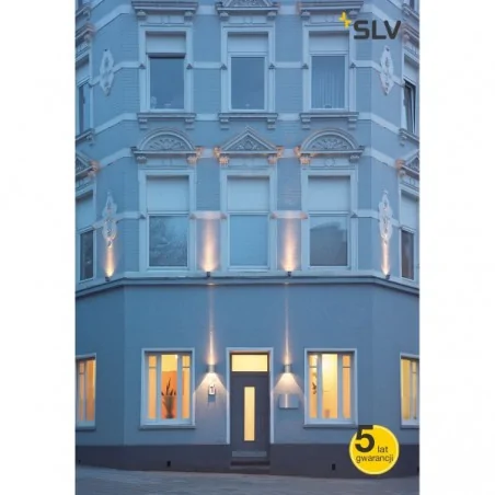 Kinkiety-ogrodowe - dekoracyjny kinkiet elewacyjny out beam qt-de12 srebrnoszary max 80w ip44 slv 