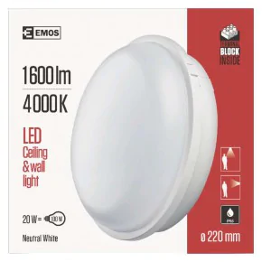 Oprawy-hermetyczne-led - oprawa kanałowa led okrągła 20w ip65 neutralna biel emos - 1539722000 