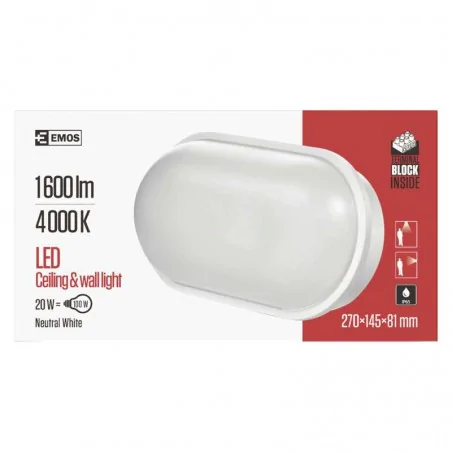Oprawy-led-zewnetrzne - oprawa kanałowa led owal 20w ip65 neutralna biel emos - 1539722010 