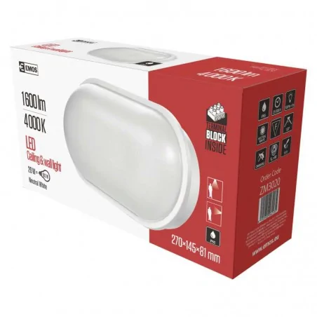 Oprawy-led-zewnetrzne - oprawa kanałowa led owal 20w ip65 neutralna biel emos - 1539722010 