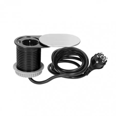Gniazda-meblowe - gniazdo wpuszczane w blat z przesuwaną pokrywką i ładowarką usb schuko or-ae-13124(gs) orno 