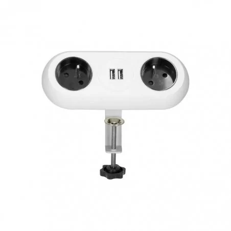 Gniazda-meblowe - meblowe gniazdo nablatowe białe z uchwytem montażowym 2p+z 2xusb or-ae-13133/w orno 