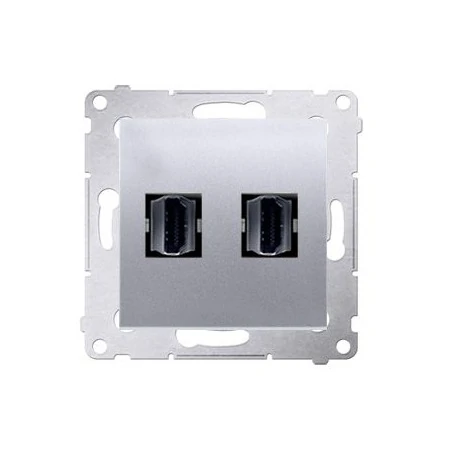 Gniazda-podwojne-podtynkowe - gniazdo hdmi podwójne srebrne dghdmi2.01/43 simon 54 kontakt-simon 