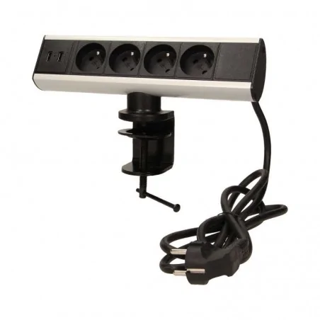 Gniazda-meblowe - gniazdo meblowe z uchwytem montażowym usb 4x2p+z 2xusb or-ae-13103 orno 