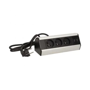 Gniazda-meblowe - gniazdo meblowe z zaciskami śrubowymi i ładowarką usb 3x2p+z 2xusb or-ae-13105 orno 