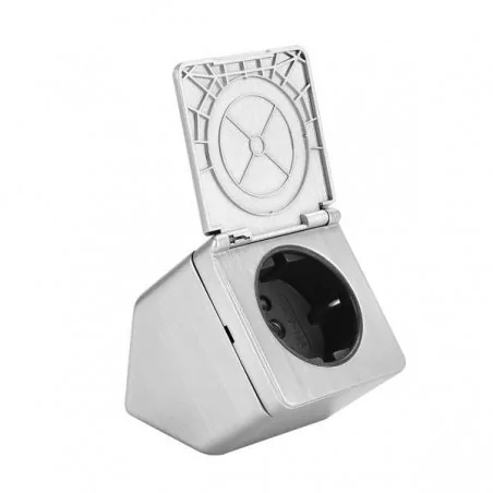 Gniazda-meblowe - hermetyczne gniazdo meblowe podszafkowe z klapką ip44 1x2p+z or-gm-9012/g orno 