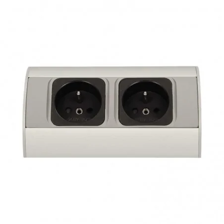 Gniazda-meblowe - podwójne gniazdo meblowe bez wyłącznika srebrne 2x2p+z or-ae-1303/g orno 