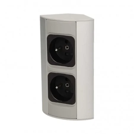 Gniazda-meblowe - podwójne gniazdo meblowe bez wyłącznika srebrne 2x2p+z or-ae-1303/g orno 