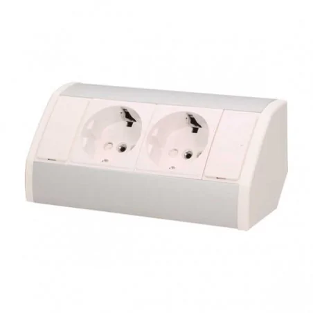 Gniazda-meblowe - gniazdo meblowe w wersji schuko 2x2p+z biało-srebrne or-gm-9005/w-g(gs) orno 