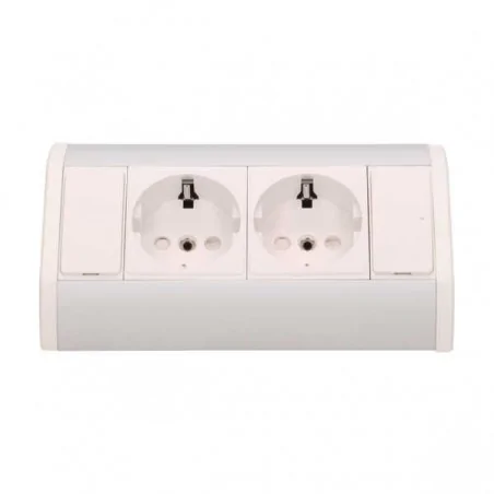 Gniazda-meblowe - gniazdo meblowe w wersji schuko 2x2p+z biało-srebrne or-gm-9005/w-g(gs) orno 