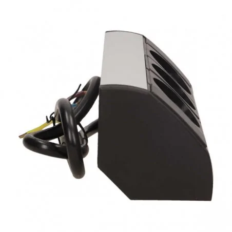 Gniazda-meblowe - czarno-srebrne podszafkowe gniazdo meblowe w wersji schuko 3x2p+z or-gm-9001/b-g(gs) orno 