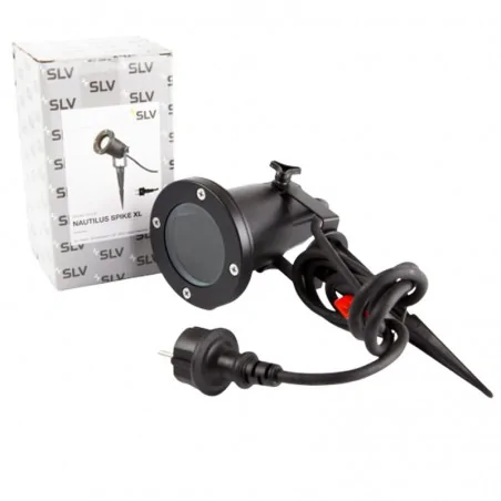 Lampy-ogrodowe-stojace - czarna lampa ogrodowa wbijana reflektor nautilus spike  227410  slv 