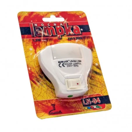 Lampki-do-kontaktu - lampka nocna led wtykowa do kontaktu 1w zimne światło ln-04 muszla rumlux 
