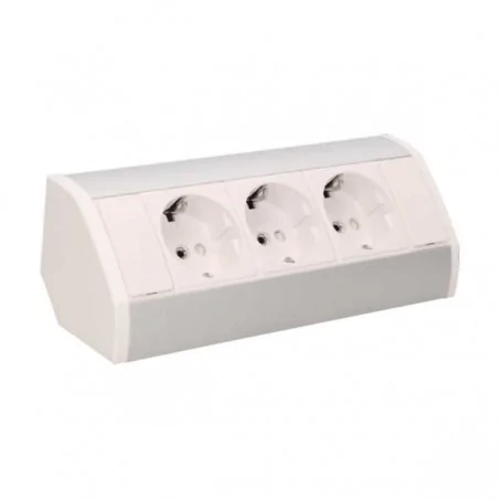 Gniazda-meblowe - meblowe gniazdo potrójne w wersji schuko 3680w 3x2p+z or-gm-9001/w-g(gs) orno 