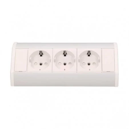 Gniazda-meblowe - meblowe gniazdo potrójne w wersji schuko 3680w 3x2p+z or-gm-9001/w-g(gs) orno 