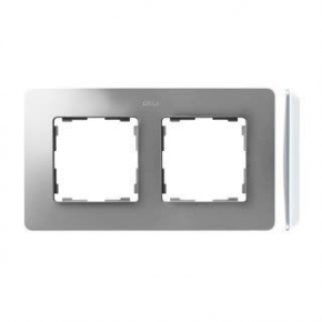 Ramki-podwojne - ramka podwójna aluminiowa biała 8200620-093 simon 82 detail kontakt-simon 