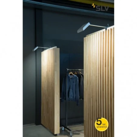 Kinkiety-zewnetrzne - oświetlenie stoiska targowego led malo display 30w srebrno szara 4000k slv 