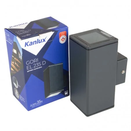 Kinkiety-ogrodowe - dekoracyjny kinkiet zewnętrzny gori el 235 d 2xgu10 ip44 antracyt kanlux 