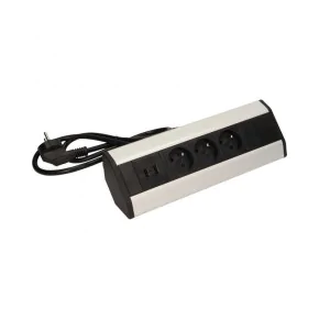 Gniazda-meblowe - gniazdo meblowe potrójne z usb i przewodem 3x2p+z 2xusb or-ae-1360 orno 