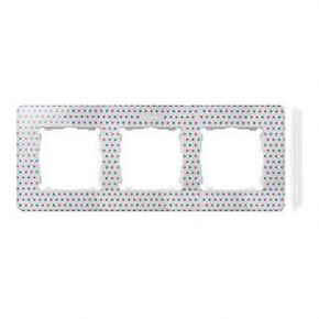 Ramki-potrojne - ramka potrójna biała w wielobarwne kropki 8200630-210 simon 82 detail kontakt-simon 