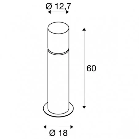 Slupki-ogrodowe - lampa ogrodowa słupek 60 cm rox acryl 60 e27 stal szlachetna304 slv 