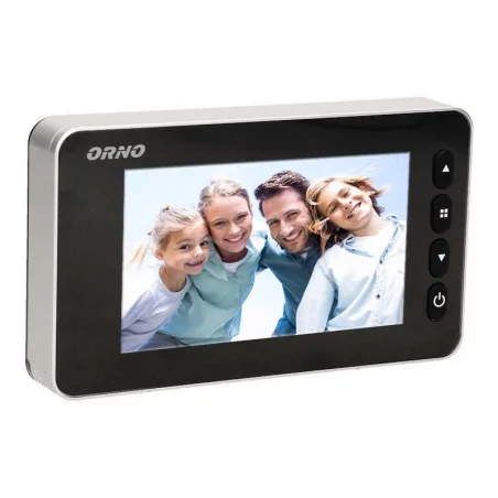 Wideodomofony - wideo wizjer elektroniczny do drzwi na baterie z funkcją nagrywania czujnikiem ruchu i menu w 9 językach or-wiz-1106 orno 