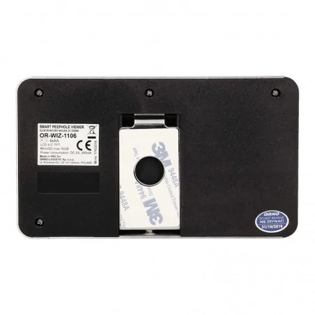 Wideodomofony - wideo wizjer elektroniczny do drzwi na baterie z funkcją nagrywania czujnikiem ruchu i menu w 9 językach or-wiz-1106 orno 