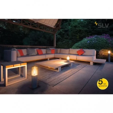 Slupki-ogrodowe - lampa słupek ogrodowy lisenne pole 70 e27 szara ip54 slv 