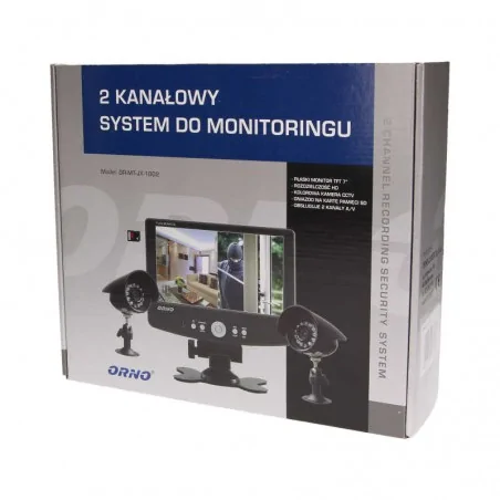 Wideodomofony - system do monitoringu przewodowy 2-kanałowy cctv lcd 7'' or-mt-jx-1802 orno 