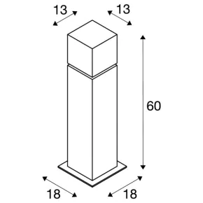 Slupki-ogrodowe - lampa stojąca zewnętrzna square pole 316 stal szlachetna 60cm slv 