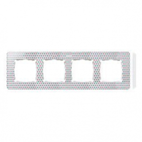 Ramki-poczworne - ramka poczwórna biała w wielobarwne kropki 8200640-210 simon 82 detail kontakt-simon 