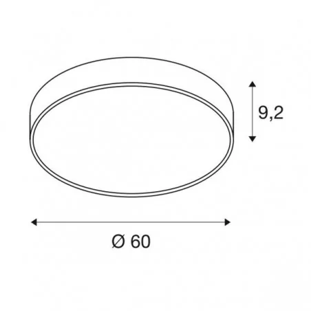 Plafony - okrągła plafoniera sufitowa 60cm medo led 3000k-4000k triac d ściemnialna biała slv 