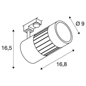 Oswietlenie-szynowe - czarny reflektor na szynie structec led 24w  4000k 36° slv 