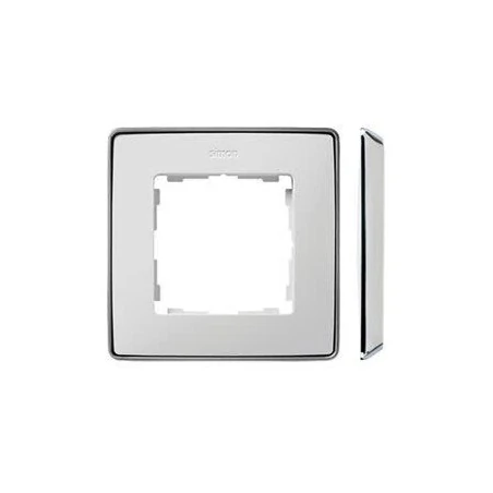 Ramki-pojedyncze - ramka pojedyncza biała chromowana 8201610-244 simon 82 detail kontakt-simon 
