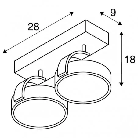 Kinkiety - lampa ścienno-sufitowa kalu 2 qpar111 czarna max 75w slv 