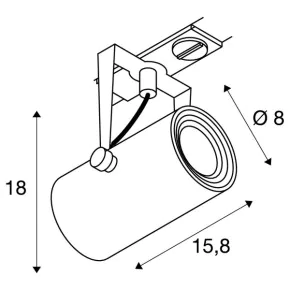 Oswietlenie-sufitowe - lampa szynowa 1f euro spot track srebrno szara 3000k 36° slv 