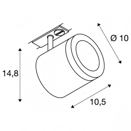 Oswietlenie-szynowe - oprawa do zamontowania na szynie 1f enola_c led 3000k czarna 55° adapter 1f slv 