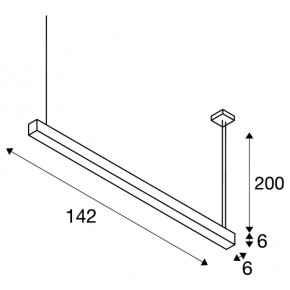 Lampy-sufitowe - wisząca lampa sufitowa oprawa liniowa q-line  single led 1500mm slv 