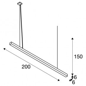 Lampy-sufitowe - wisząca liniowa lampa sufitowa q-line 2m 3000k 30° biała slv 