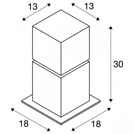 Slupki-ogrodowe - niski słupek ogrodowy square pole 30 e27 max 20w ip44 slv 