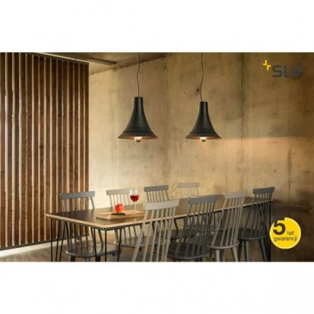 Lampy-sufitowe - industrialna lampa wisząca nad stół bato 35 e27 czarna slv 