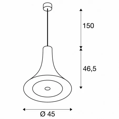 Lampy-sufitowe - czarna lampa wisząca sufitowa 30w 2700k 1450lm bato 45 1000435 slv 