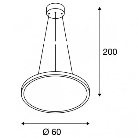 Lampy-sufitowe - wisząca lampa sufitowa okrągła o średnicy 60 cm panel biała 360led 40w slv 