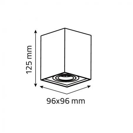 Oprawy-sufitowe - oprawa sufitowa biała kostka n/t fabio 1w/ch ruchoma biały/chrom ozzo 