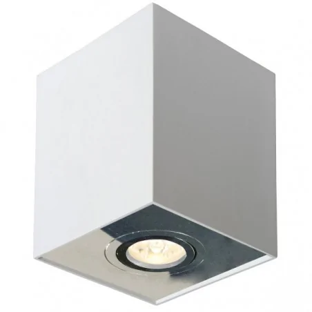 Oprawy-sufitowe - oprawa sufitowa biała kostka n/t fabio 1w/ch ruchoma biały/chrom ozzo 